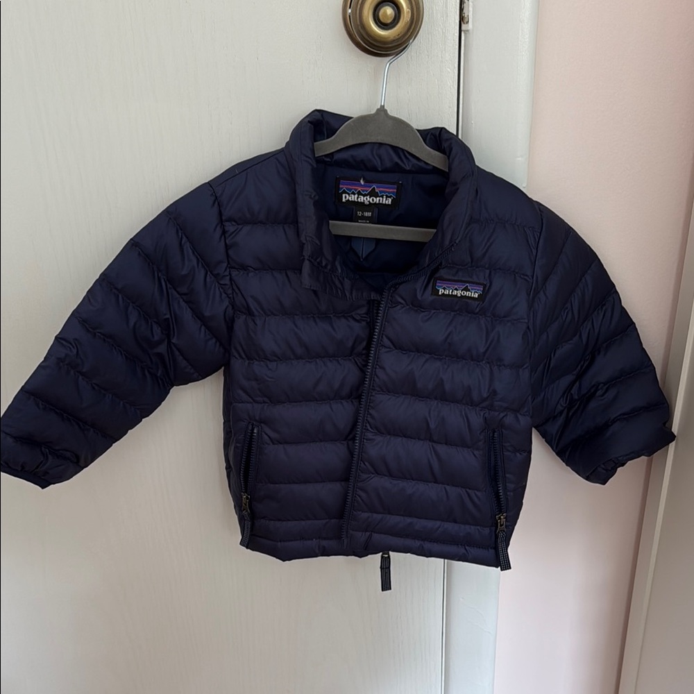 Patagonia Toddler  Blue Puffer Jacket with Quilted Design 12-18M